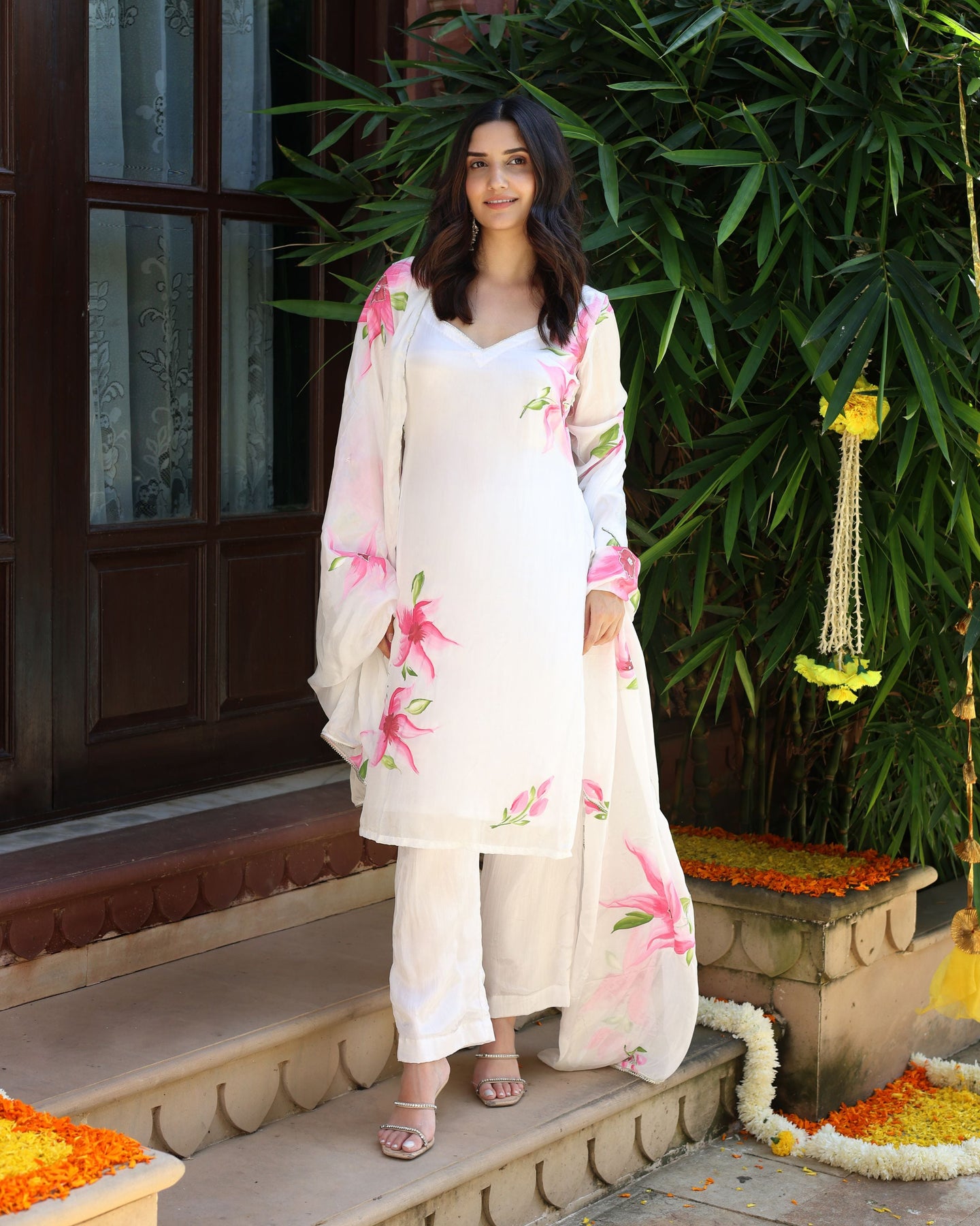 Women Embroidery Pure Tebby Silk Digital Printed Kurta And Dupatta With Pant